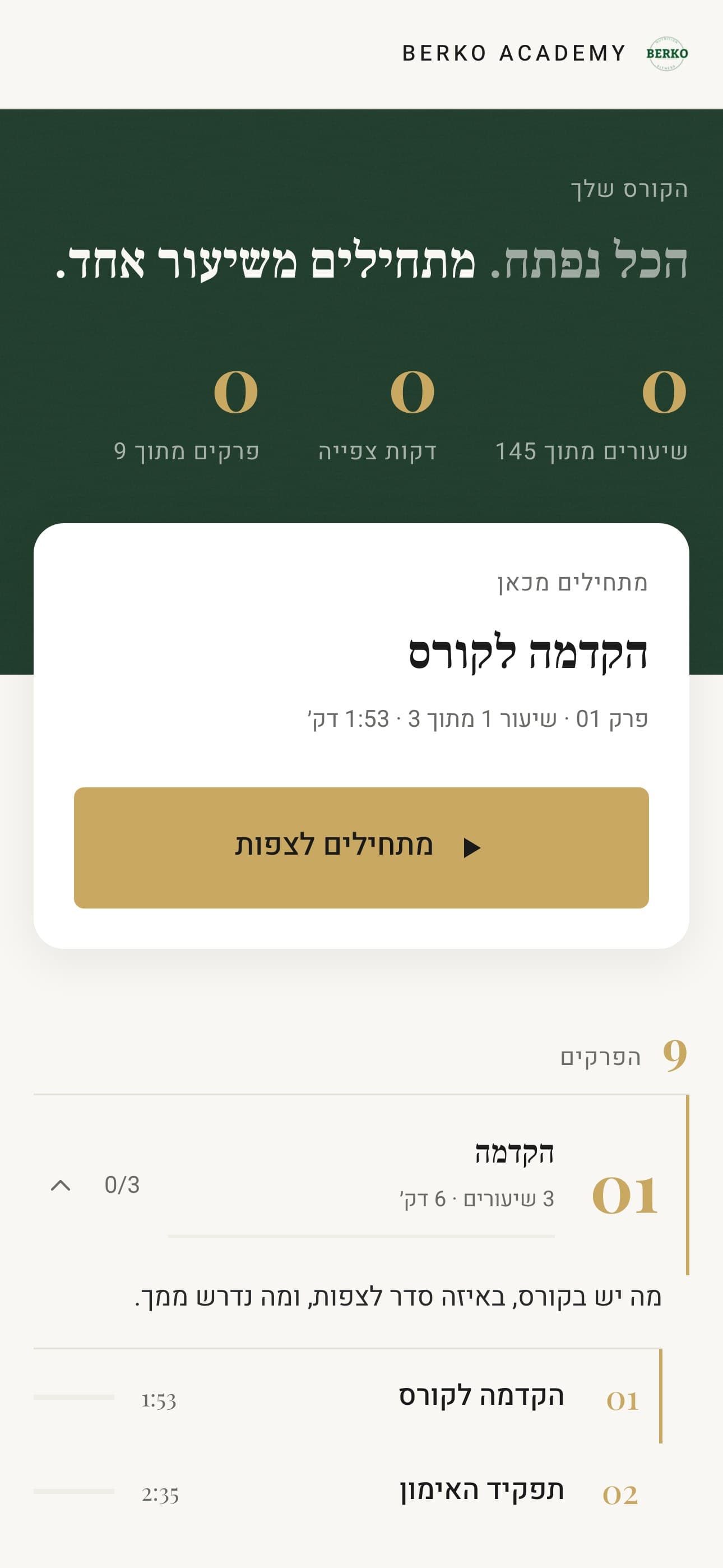 מפת הקורס בטלפון